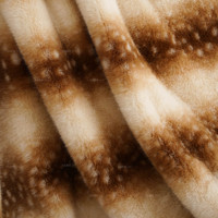 Digital Bedruckte Farbverlauf-Gestreifte Hirschflecken Plüsch-Wohndecke mit Flanell-Rückseite Maschinenwaschbar für Sofa Couch Bett Dekoration