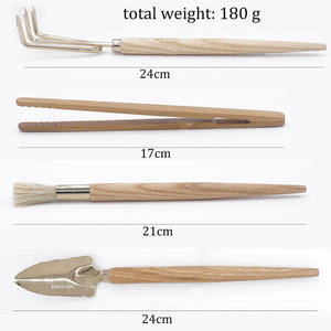 Pala de paleta pequeña para el hogar, suministros florales de madera para el cuidado del jardín, juego de herramientas de regalo con bolsa - Product Image 6