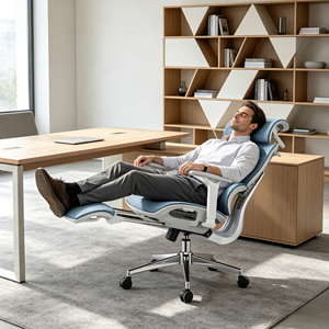 Silla <span class=keywords><strong>de</strong></span> <span class=keywords><strong>Oficina</strong></span> Ergonómica <span class=keywords><strong>de</strong></span> <span class=keywords><strong>Segunda</strong></span> <span class=keywords><strong>Mano</strong></span> con Reposabrazos 5D, Malla Azul, Giratoria, Respaldo Alto, Reposacabezas 3D - Product Image 2