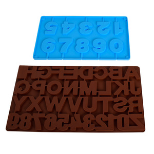 Juego de moldes de silicona para hornear chocolate, moldes para decoración de pasteles con números y letras, formas 9, 52, 49, 0-9, herramientas para hornear y repostería - Product Image 3