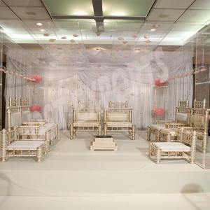 Ensemble de chaises de mandap de mariage hindou de luxe, ensemble de sièges de mandap Maharaja sculpté en éléphant de qualité supérieure, design classique d'éléphant, États-Unis - Product Image 5