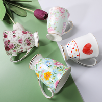 Mug à café en porcelaine fine, style européen moderne, avec logo personnalisé, écologique, sans BPA, résistant à la chaleur, avec poignée, compatible lave-vaisselle, pour la maison et l'hôtel