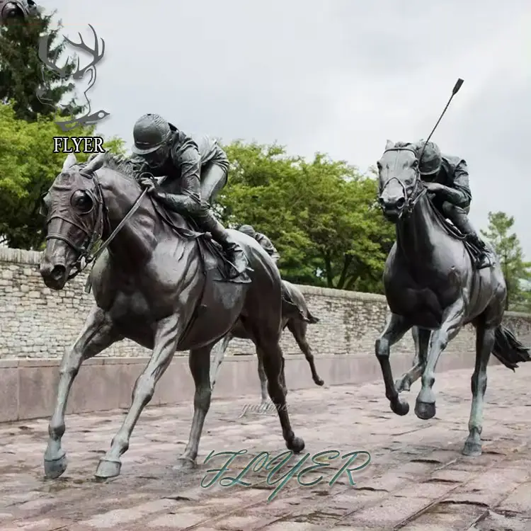 Trang trí sân vườn Đồng Ngựa Tượng điêu khắc ngoài trời đồng chạy cuộc sống Kích thước Đồng Ngựa điêu khắc