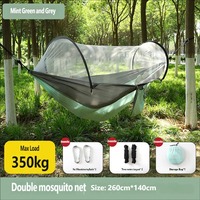 Hamac de camping et de randonnée en plein air avec moustiquaire, tissu parachute en nylon léger et haute résistance, capacité 1-2 personnes, 200 kg, 30-39 pieds