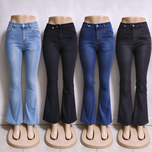 Jeans <span class=keywords><strong>de</strong></span> Mujer <span class=keywords><strong>de</strong></span> Cintura Alta, Elásticos, Ajustados, con Corte <span class=keywords><strong>de</strong></span> <span class=keywords><strong>Campana</strong></span>, en Varios Colores, <span class=keywords><strong>Pantalones</strong></span> Vaqueros Casuales para Dama - Product Image 2