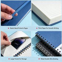 Carnet à spirale A4 en gros avec fermeture élastique, ligné, pour écriture, papier épais, pour fournitures de bureau et scolaires