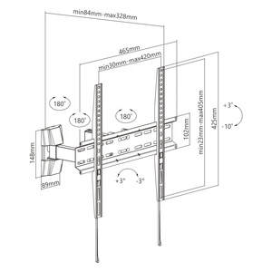 Phổ chuyển động đầy đủ <span class=keywords><strong>TV</strong></span> Wall Mount Bracket suporte Para <span class=keywords><strong>TV</strong></span> có thể tháo rời phẳng phát hành nhanh chóng <span class=keywords><strong>TV</strong></span> núi 32-55 LCD - Product Image 6