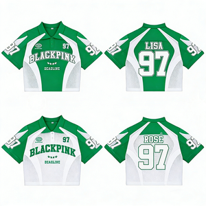 Maillot de football personnalisé Tontons, col en V, streetwear, entraînement, broderie, maille, crop top - Product Image 5