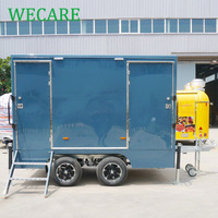 WECARE Toilettes mobiles de luxe, remorque sanitaire portable avec douche, unité de salle de bain publique autonome à 3 postes pour extérieur