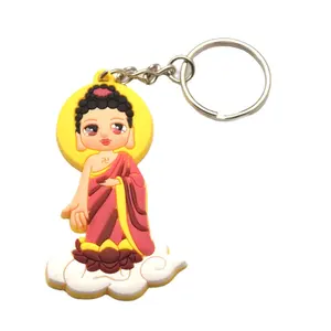 Custom Buddhism 2D 3D Soft Pvc Keychains Make The Buddha Rubber Key Chain With Your Logo