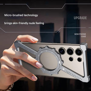 Custodia rimovibile per telefono senza cornice in alluminio per <span class=keywords><strong>Samsung</strong></span> S22 S23 S24 S24 Ultra <span class=keywords><strong>360</strong></span> ° supporto di rotazione magnetica in metallo per paraurti antiurto - Product Image 5