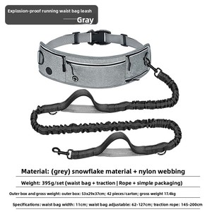 Cinturón de correa multifuncional de nailon para perros con riñonera elástica, arnés reflectante para perros, correa cruzada para mascotas - Product Image 6