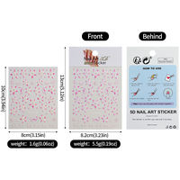 Autocollants pour ongles en relief à fleurs roses et bleues tendance, autocollants pour ongles en gel adhésif 5D, autocollants pour manucure, accessoires pour ongles, autocollants pour nail art DIY