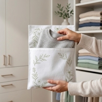 Sacs en tissu personnalisés biodégradables en coton pour vêtements, pochettes enveloppe, sacs cadeaux haut de gamme pour vêtements, sacs anti-poussière pour vêtements