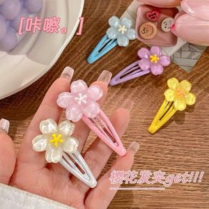 Dopamine <b>Sweet</b> Cherry Blossom BB Clip, New Style for Kids, Cute Little <b>Flower</b> Side Hair Clip, Colorful Girl's Bangs Clip - Product Image 3