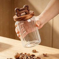 Nouveaux pots en verre pour aliments pour animaux, pots pour friandises pour animaux, pots de stockage pour aliments lyophilisés et pots de stockage pour friandises pour chats
