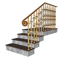 Sublimez votre escalier avec des balustres en fer forgé de conception européenne artisanale, finition couleur cuivre antique, ajoute une touche d'élégance classique.