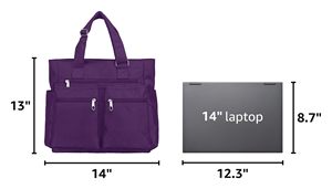 Bolsa de Mano de Nailon con Múltiples Bolsillos para el Trabajo y Viajes, Bolsa de Hombro Impermeable con Cremallera - Product Image 2