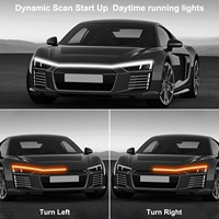 Feux de signalisation séquentiels blancs ambre pour voiture, feux de jour dynamiques à LED, bande lumineuse flexible pour capot de voiture