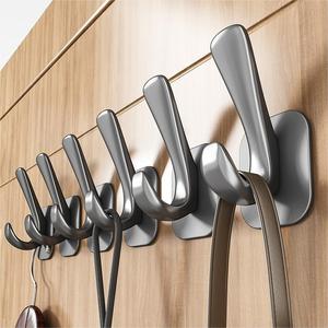 Gunmetal Ash No Drill <b>Hooks</b> <b>Self</b> <b>Adhesive</b> Wall Mounted Towel Rack For Bathroom Shower Entryway Door - Product Image 2