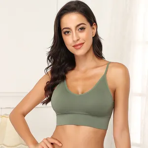 Dropshipping. Exclusivo. Las mujeres luz acolchada deportes sujetador de La Yoga transpirable inalámbrico sujetador un tamaño cabe todos Bra camisole