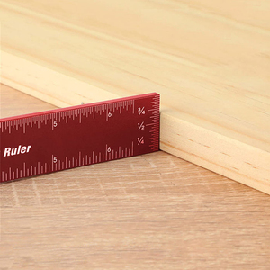 Règle multifonctionnelle de type T de 6/8/12 pouces en alliage d'aluminium Règle à tracer de précision pour le travail du bois Règle de poche en métal - Product Image 3