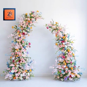 Decorazioni per Feste di Compleanno per Bambini, Composizioni Floreali di Rose <span class=keywords><strong>Rosa</strong></span> Selvatiche in Seta, Fiori Artificiali Viola per Arco e Sfondo - Product Image 4