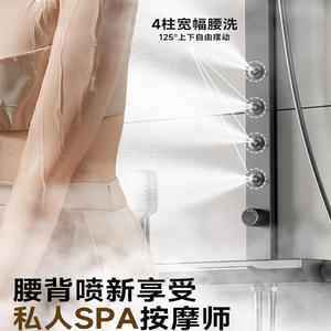 Juego de Ducha Cuadrado Cromado de Pared con Rociador de Cintura, Control Termostático, Pantalla Digital, Fácil Instalación, Baño Moderno - Product Image 2