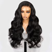 Perruque invisible sans lacets en cheveux humains, ondulée, sans colle, fabriquée à la machine, pré-épilée, avec une ligne de cheveux naturelle pour femmes noires