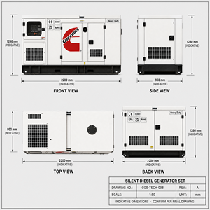 เครื่องกำเนิดไฟฟ้าดีเซล Cummins Silent 95kW 118.75kVA สามเฟส 240V 60Hz สำหรับสำนักงาน อาคารพาณิชย์ ใช้สำรองไฟ - Product Image 4