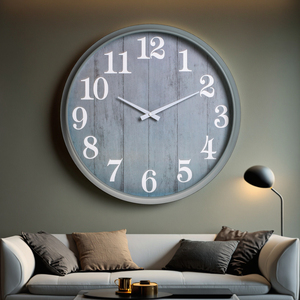 Outdoor Rainproof Round 18 Inch Round <strong>Wall</strong> <strong>Clock</strong> Garden Gray <strong>Wall</strong> Hanging Plastic <strong>Clock</strong> <strong>Decoration</strong> Indoor and Outdoor <strong>Clock</strong> - Product Image 4