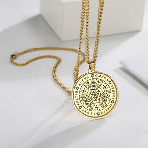จี้สร้อยคอสแตนเลสลายตราประจำ 7 พระมหากษัตริย์เทวทูตและตราประจำจักรพรรดิ์สี่องค์  ของ Myshape - Product Image 4