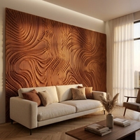 Panneau mural en bois ondulé sculpté sur mesure, MDF, décoration murale sculptée CNC pour la décoration intérieure de clubs et de galeries
