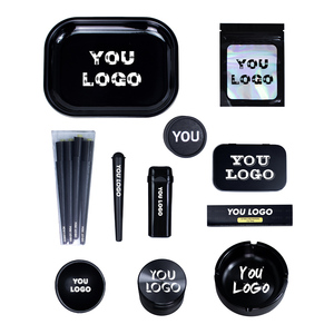 ชุดอุปกรณ์สูบบุหรี่ยี่ห้อ You Logo พร้อมเครื่องบด กระดาษมวน ไฟแช็ก ถาดวาง และที่เขี่ยบุหรี่ - Product Image 1