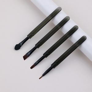 Lot de 4 mini-pinceaux à paupières à manche court, professionnels pour détails, correcteur, sourcils et estompage – Ensemble de pinceaux cosmétiques - Product Image 4
