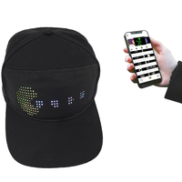 Panel LED recargable Programable Control Bluetooth Business Common Message Display LED Hat Cap