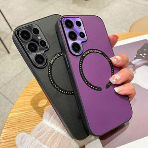 Funda de teléfono móvil Tpu con estampado de cuero de <span class=keywords><strong>gama</strong></span> <span class=keywords><strong>alta</strong></span> con protector de cámara para <span class=keywords><strong>Samsung</strong></span> <span class=keywords><strong>Galaxy</strong></span> S23 ultra S24 - Product Image 1