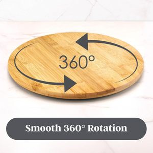 Bamboo Spice <b>Tray</b> Round 35x35x1.5cm Minimalist Kitchen <b>Storage</b> Stand For Spices - Product Image 5