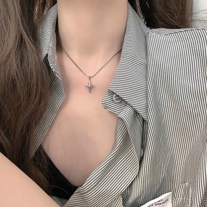 Collana con ciondolo a stella alla moda, catena in argento per donna, gioielli casual, catena per clavicola, lunghezza normale - Product Image 5