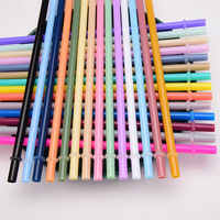 Fourniture directe d'usine de pailles de 7mm de diamètre Accessoires de gobelets en plastique de couleur unie Pailles réutilisables