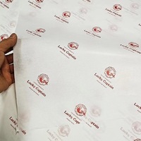 Papier de soie personnalisé avec logo, or, rose, blanc, imperméable, emballage fantaisie, papier non couché ciré avec motif floral pour emballage cadeau
