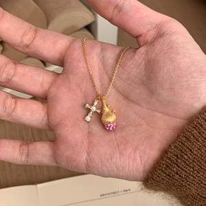 Collar de Plata de Ley S925 con Borla de Gota de Agua Cepillada, Diseño de Nicho, Exquisito, Lujoso, Simple, Versátil, Colgante y Amuleto Fino - Product Image 3