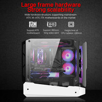 Boîtier PC ATX de tour moyenne de conception la plus récente, tour d'ordinateur de jeu en acier de haute gamme avec panneau latéral en verre trempé, ports USB avant
