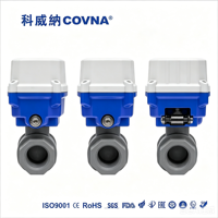Vente de liquidation B2B COVNA : Vanne à boisseau sphérique PVC mini bidirectionnelle de haute qualité avec filetage interne, vanne d'arrêt électrique motorisée