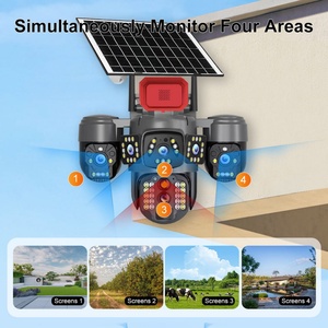 Caméras de surveillance solaires sans fil V380pro à quatre objectifs AOV Wifi 4G avec carte SIM IP HD PTZ CCTV pour extérieur - Product Image 5