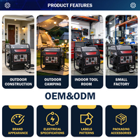Generator Inverter Bensin Open Frame 2 in 1 1.5kW Mesin Las MMA Stick Portable Starter Manual untuk Camping