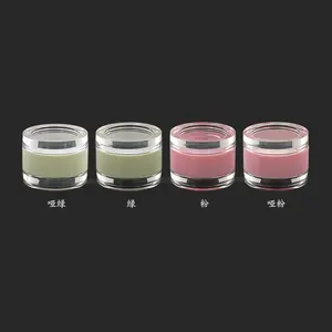 10g double-layer matte and glossy green pink white lip film lip balm jar 5g*2 double head Eyeliner eye cream container