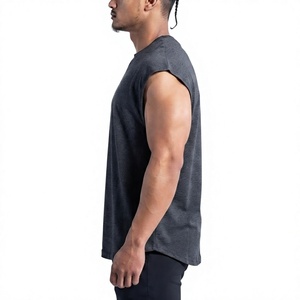 Débardeur sans manches pour homme, col rond, couleur unie, respirant, en polyester tricoté, vêtements décontractés pour l'entraînement - Product Image 5