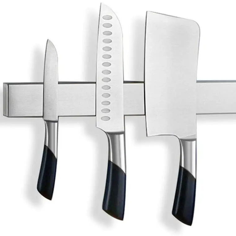 16 inç manyetik bıçak tutucu, paslanmaz çelik manyetik bıçak Bar, şerit, raf yapışkanlı etiket