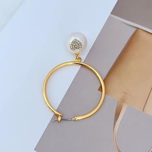 Nuevos pendientes colgantes de perlas de lujo, pendientes de aro para caballeros con lazo de amor, joyería fina de alta calidad de moda religiosa de circón - Product Image 3